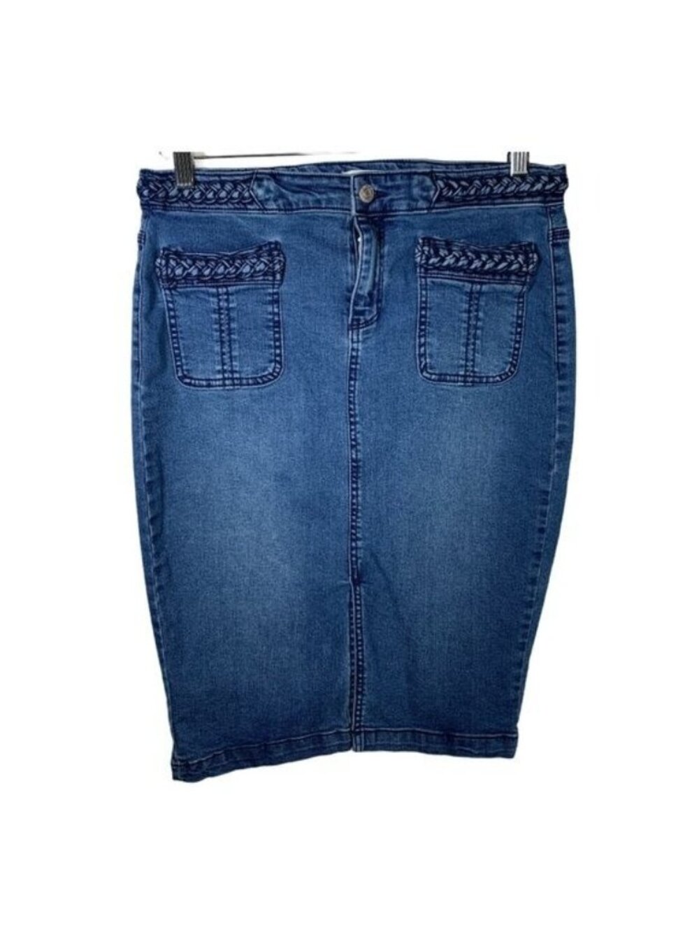 Canyon River Blues Denim Pencil Skirt Womens 8 Stretch Midi Blue Jean